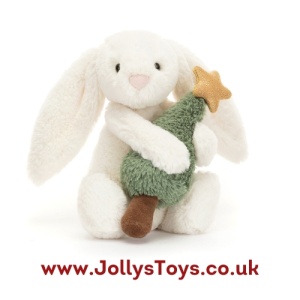 Jellycat Bashful Bunny with Christmas Tree